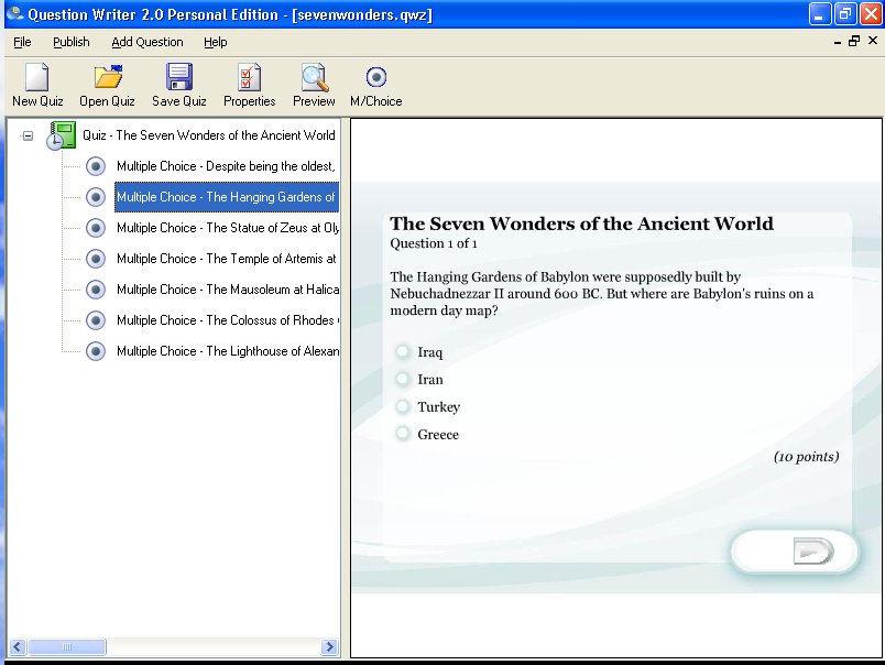 Screenshot of Question Writer - Personal Edition