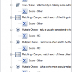 Score nodes displayed in quiz