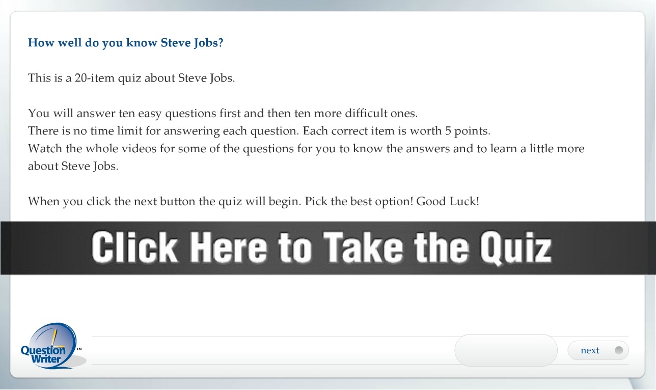 Take the Steve Jobs Quiz now!