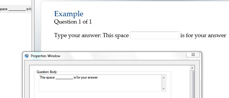 You can only add a single blank in each question.