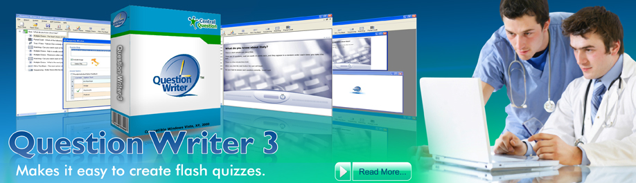Question Writer 3 makes it easy to create flash quizzes